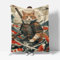 Bedding Flanelldecke Katzen-Samurai 3D-Druckdecke kuscheldecke,Sofadecke,Wolldecke,Bettlaken,Wärme und Isolierung Decke,Klimaanlage Decke für Wohn und Schlafräume - 70x100cm