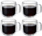 MESNEY Mug en Verre Double Paroi, Tasse à Café de 300ml en Verre Borosilicate Résistant à Haute Température, Tasse à Thé, Compatible Lave-vaisselle, Idéale pour Boissons Chaudes et Froides, 4 Pièces