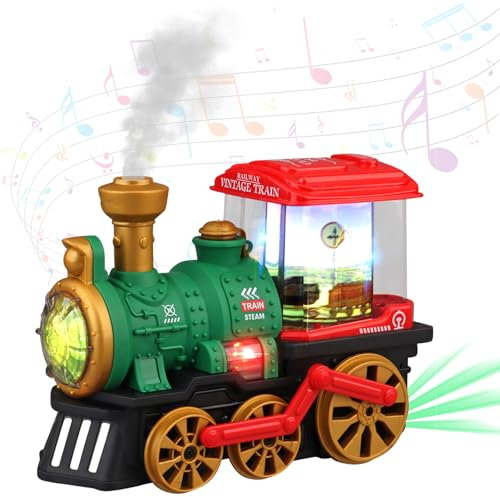 Darryy Elektrischer Sprühzug für Kinder, Zug Spielzeug, Spielzeugeisenbahn für Kinder 3-9 Jahre, Sprühzug mit Lichtern und Geräuschen,Spielzeug ab 3-9 Jahre Junge Mädchen