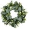 KARLOR Kunstpflanze Kranz, Künstlicher Eukalyptus Kranz hängend Dekorative Türkränze Blumenkranz Deko für Haustür Hochzeit Party Garten Fenster Wand Kamin Frühling Ostern Dekoration (30cm)