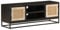 Woonisher Meuble TV Noir 110x30x40 cm Bois Massif de manguier et Fer Organisateur Armoire Vetement