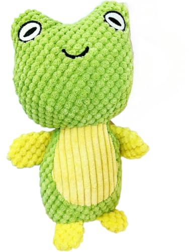 Plüschtier Hundespielzeug mit Quietscher, Ananas Fleece-Stoff zum Kauen und Zahnreinigung, langlebiges Spielzeug zur Linderung von Langeweile für Hunde (Frosch)