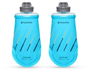 HydraPak SoftFlask Collapsible Nutrition Flask 2-Pack (150ml, Malibu) | BPA Free, Easy Open Gel Nozzle, Foldable, Lightweight, Leakproof, Ultra Durable, for Running