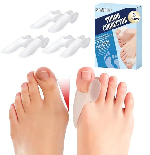 Bodiiwuliu 6 Pièces Correcteur Hallux Valgus en Silicone,Détente du Gros Orteil,Séparateurs d'orteils Orthese pour Chevauchement Orteil,Protection Orteils se Chevauchant,Unisexe
