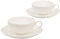 Buchensee Teetassen Set aus Fine Bone China Porzellan. 2 Teetassen je 150ml und 2 Unterteller in fein-cremigem WeiÃŸ.