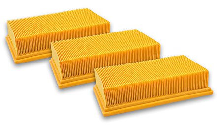 vhbw 3x Flachfaltenfilter kompatibel mit Dewalt D27902, D27091, D279015, D279025 Staubsauger - Filterelement