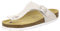 AFS-Schuhe 2107, modische Zehentrenner Damen Sandale aus Leder, Bequeme Pantoletten mit Fussbett Made in Germany (40 EU, beige-Crocco)
