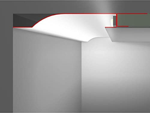 2m LED Trockenbauprofil R10-R mit Reflektor-Sichtschenkel für Gipskartonplatten Stahl Zinkblech