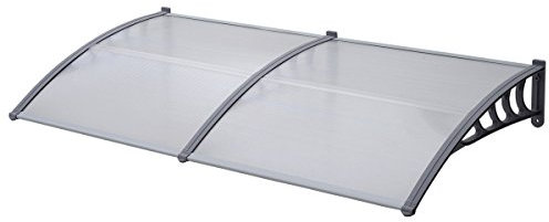 SVITA Vordach Tür-Dach Überdachung transparent Schutz vor Niederschlag und Witterung (90 x 240 cm, Weiß)