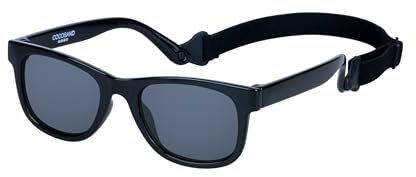 COCOSAND Baby Sunglasses with Strap Polarized Flexible Frame for Toddler Infant Newborn Girls Boys Age 0-24 Months, Black