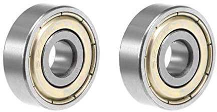 sourcing map 2 Stück Rillenkugellager 627ZZ 7x22x7mm Doppelte Dichtung Chromlager