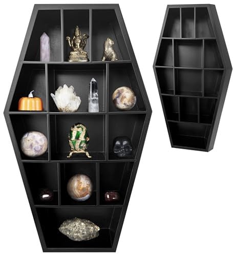 Gothic Curiosities Curio Sargregal – Holz-Gothic-Dekor für die Präsentation oder Aufbewahrung von Schnapsgläsern, Minifiguren, Felsen und mehr – 43 x 24 x 7 cm