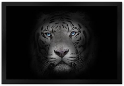 trendaffe - Weißer Tiger Fußmatte XL mit Motiv