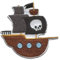 Catch the Patch Piraten Schiff Boot Totenkopf Skull Beach - (Größe: 7,2 x 6,9 cm) – Aufbügler & Applikationen in verschiedenen Größen – Ideal für Kleidung, Schulranzen, Jeans & Rucksäcke
