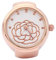 Montre à Anneau à Cadran Rond Montre à Anneau à Quartz, Montre à Bague en Or/Or Rose avec Fleur Rose, pour la Plupart des Anniversaires de Femmes Filles(Rose Gold)