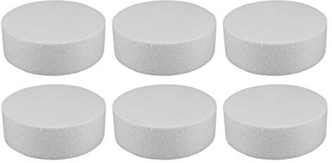 6 Stück Runde Styropor Scheibe Kuchen Styropor Torte Cake für DIY Basteln Blumengestecke Weihnachten Hochzeit Party Kuchen Dekoration Supplies Weiß Größe L