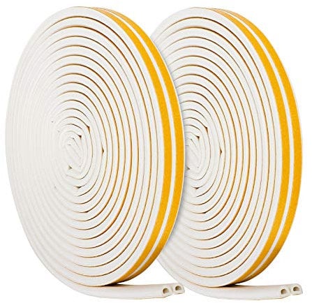 Dichtungsband für Türen 9mm(W) x 6mm(T) D-Profil Gummidichtung Türdichtung Fenster Anti-Kollisions-Dichtungsstreifen für Blockieren von Rissen und Lücken 20M