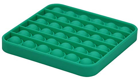 alldoro 63047 - Push & Play Silikon Fidget Spielzeug ca. 12 cm eckig, Pop it Anti Stress Fingerspielzeug, Bubble Push Toy für Stressabbau, Geschicklichkeitsspiel für Kinder und Erwachsenen, Grün