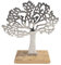 CB Home & Style Dekobaum Baum Silber Aluminium auf Holzfuß Lebensbaum Mango Holz Metall (22 x 27 cm)