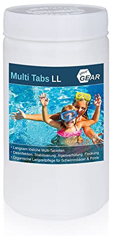 yourGEAR Multi Tabs LL - 200 g Tabletten mit Chlor Algenverhütung pH Stabilisierung Flockung für kristallklares Wasser in 1 kg oder 3 kg Gebinde zur Auswahl [1kg]