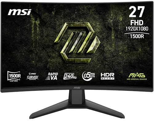 MSI MAG 274CF X24 Curved Gaming Monitor 27 FHD | Rapid VA 1920x1080, 240 Hz, 0,5 ms, Krümmung 1500R, VESA, HDMI, DisplayPort, FreeSync Premium