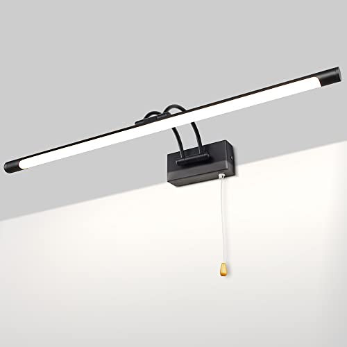 TYhogar LED Badezimmer Spiegel Lampen Wandleuchte Bilderleuchte Nachttischleuchten Mit Schwenkbarem Lampenkopf Zugschalter Wandleuchter Beleuchtung Fixture, 60cm 12W IP44 Wandbeleuchtung Leselampen