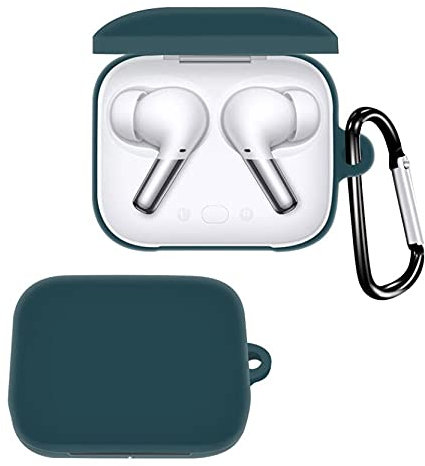 YHFZR Case for OnePlus Buds Pro, Soft Silicone Full Protective Earphone Case Cover for OnePlus Buds Pro with Finger Ring Strap, Green