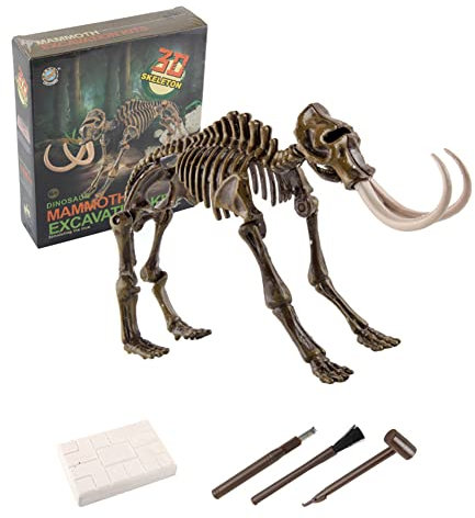 Dinosaurier-Ausgrabungsspielzeug, Dinosaurier Fossil Spielzeug, Dinosaurier Knochen Fossilien Skelett Dinosaurier Spielzeug Ausgrabungsset Mammut, Lernspielzeug Fossil Digging Kit Geschenk für Kinder