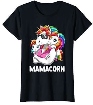 Cooles Mamicorn Mutter Baby Töchter Zwillinge Einhörner T-Shirt