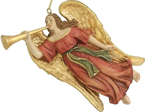 Dekoprojekt Krippenfigur Engel fliegend, mit Posaune