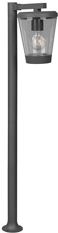 Trio Leuchten Außen Stehleuchte Cavado 411060142, Aluminium Druckguss Anthrazit, Kunststoff klar, exklusiv Leuchtmittel 1x E27
