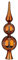 Christbaumspitze Glas 31cm Baumspitze mit Sternen Motiv Tannenbaumspitze Dunkelbraun Cognac Diamond