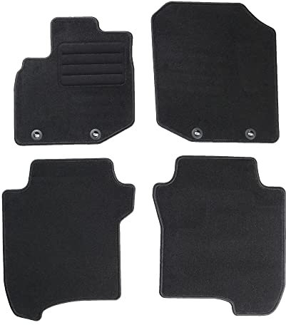 Automatten Veloursmatten Schwarz Textilmatten kompatibel mit Honda Jazz III 2008-2013
