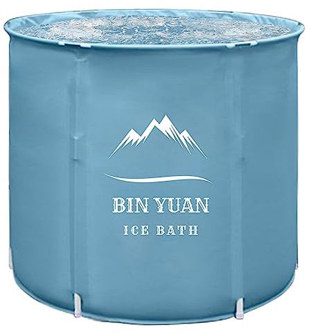 B&Y Ice Bath Tub, 262L Cold Plunge Bathtub für Erwachsene, 70cm Ø Portable Cold Tub für Sportler, Freistehende Spa Wanne für Kaltwassertherapie (Hellblau-70x68cm)