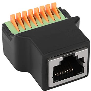 QIANRENON RJ45 auf 8-poliger Schnellanschluss, lötfreier Adapter, Buchse auf 8-polige Terminal-Netzwerkanschluss, für CAT5/6/7 Audio Analog GPIO