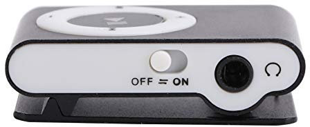 MP3-Musik-Player-Set, Tragbarer Digitaler Musik-Media-Player, MP3-BackClip-Player mit Kopfhörer und USB-Kabel, Leichter -MP3 (Schwarz)