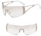 Johiux Futuristische Sonnenbrille,1 Stück Silber Randlose Sonnenbrille Futuristische Party Brille Sportbrille Radsportbrillen Fahrradbrille,Space Brille Alien Brille set,Rollenspiel Party Brillen.