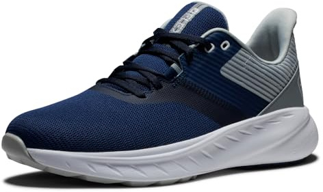 FootJoy Men's FJ Flex Previous Season Style Golf Shoe, Navy/Grey, 7.5