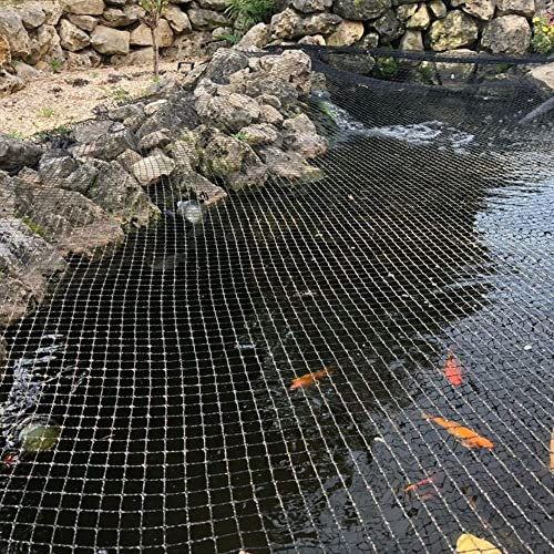 AquaOne Rete per laghetto a maglia fine, 12 x 12 m, copertura per laghetto senza foglie, rete versatile in nero, rete di copertura con 32 spiedini, rete di protezione per laghetti da giardino