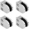 PRIOstahl Glashalter 4 Stück Glasklemmen Klemmhalter Glasplattenhalter 35 x 29 x 18 mm Anschluss: 42,4 mm für Glas 4 mm Geländer Treppengeländer aus Edelstahl V2A
