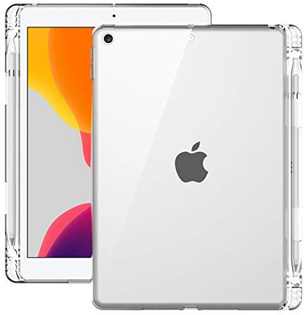 QYiiD Transparente Schutzhülle für iPad Air 3 2019 / Pro 10,5 Zoll 2017 mit Stifthalter, [Stoßdämpfung] [kristallklare Abdeckung] Schlanke, weiche, flexible, transparente, leichte