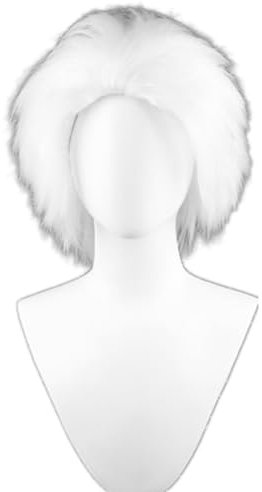 NiceLisa Kurze Weiße Slick Back Anime Rollenspiel Sea Hexe Frauen Halloween Party Cosplay Kostüm Perücken (Not Styled)