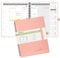 POPRUN Kalender 2025 Monatsplaner A4 (Jul.2024 - Dez.2025) - 18 Monate Monatskalender Ringbuch 26,5 x 21,5 cm - 1 Monat 4 Seiten, Softcover mit PU-Leder, 100 GSM Papier - Rosa
