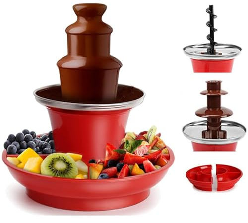 35w Chocolate Fountain, Cascading Melting Tower With 3 Tier Fountain And Large Capacity Tray, Holds 200g Chocolate Sauce, Removable For Home Event Parties
