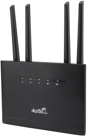 Modem Router 4G LTE Sbloccato, Hotspot WiFi Mobile da 300 Mbps con Slot per Scheda SIM, Antenne Ad Alto Guadagno 5dBi, Router 4G LTE per Ufficio (Spina europea)
