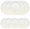 HNH Set di Piatti di carta, Bianco con lamina d'oro 50 pezzi Piatti da cena 23cm con Piatti da dessert 18cm usa e getta per feste