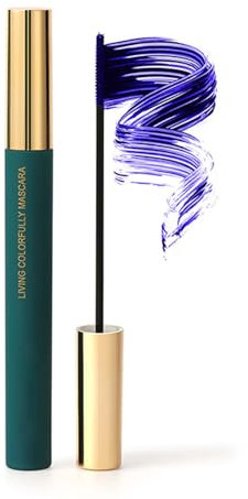 Wimperntusche Blau, Mascara Volumizing & Curling & Verlängerung, Wimperntusche Wasserfest & Langlebig, Extrem Lange Wimpern für Volumen & Definition, Augen Make-Up für Weihnachten, Halloween, Partys