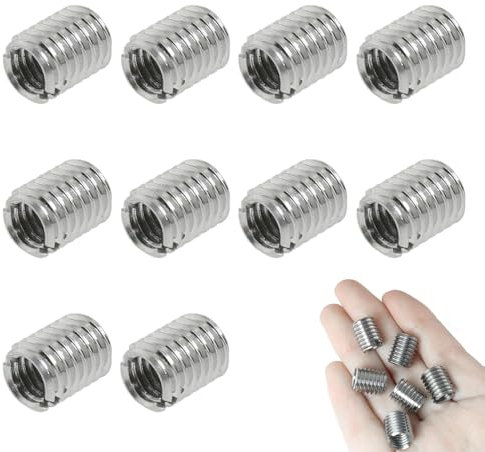 QEDBOJE 10 pièces Réparation de vis sans fin Acier inoxydable Projets de meubles Vis à billes filetées Intérieur fileté Extérieur fileté (M8 X 1,25, M10 X 1,5)