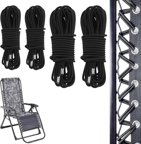 4 Pezzi Corda Elastica per Sdraio Sedia Reclinabile Lacci di Ricambio Universali Corda Sedia Elastici Lacci di Ricambio Universali per Sedia Reclinabile Senza Gravità da Giardino, Poltrone(2.4m+1.5m)