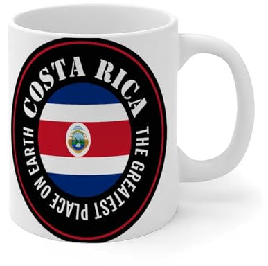 The Greatest Place on Earth Costa Rica-Tasse, weiße Flagge, Sport, Bar, Party, Events, Keramik, Kaffeetasse, lustig, neues Zuhause, weiß, glänzend, Weihnachten, Erntedankfest, Geschenk für Mutter